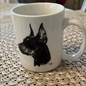Mug Dobermann Mug Rosalinde Hand Painted Porcelain 8 Oz Decorated In USA EUC